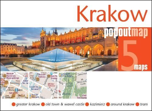 POPOUT MAPS HANDY POCKET-SIZE POP UP CITY MAP OF KRAKOW