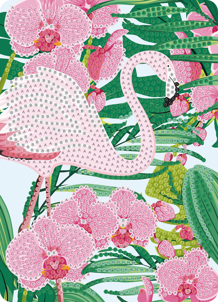 Diamond art flamingo 13 x 18 cm