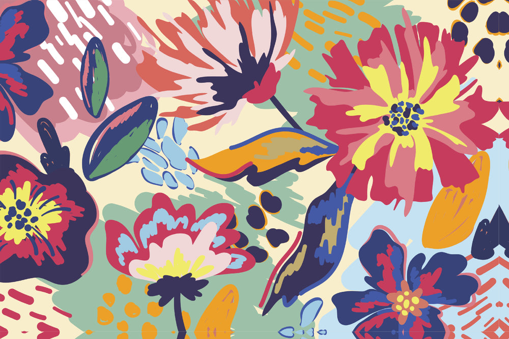 Diamond art blomster grafisk 20 x 30 cm