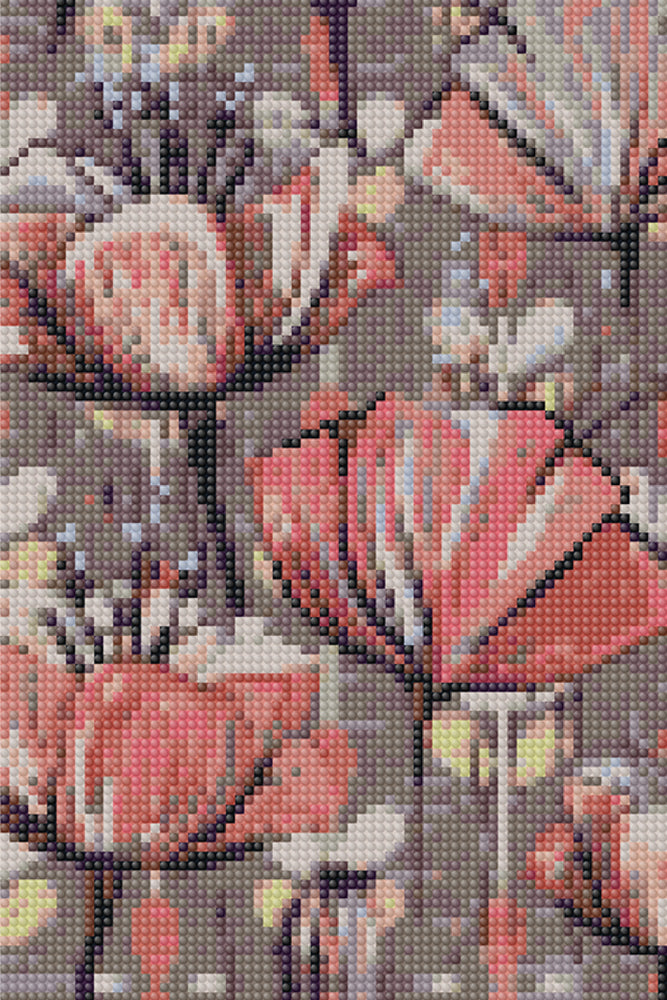 Diamond art blomster vintage 20 x 30 cm