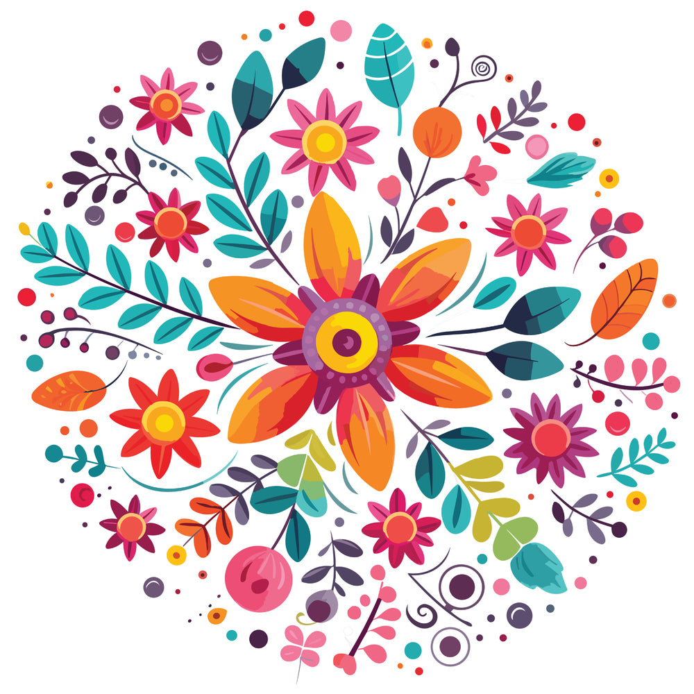 Diamond art MIX blomster 40 x 40 cm