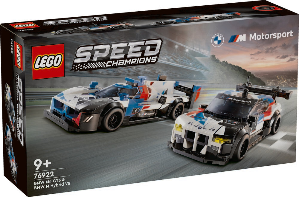 D2 76922 LEGO Speed Champions BMW M4 GT3 og BMW M Hybrid V8-racerbiler