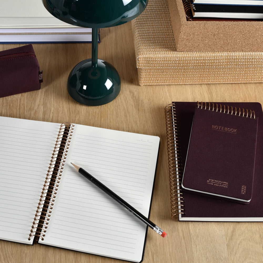 Notesbog KOZO A4 Coffee Linjeret