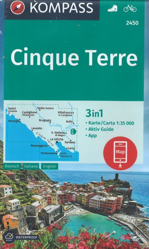 Cinque Terre, KOMPASS Wanderkarte 2450