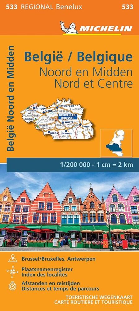 Michelin Benelux Blad 533: Belgium North and Central