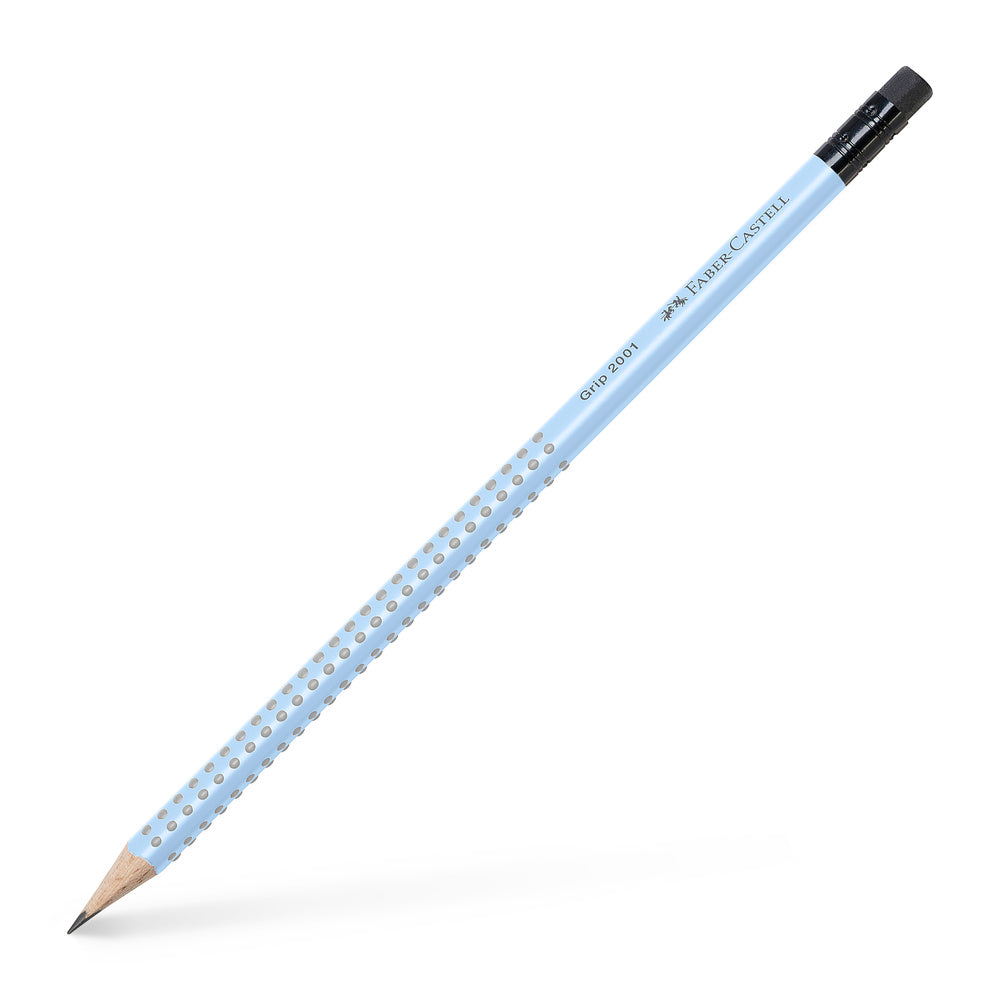 Blyant b grip 2001 Faber Castell Sky blue m/topviskelæder