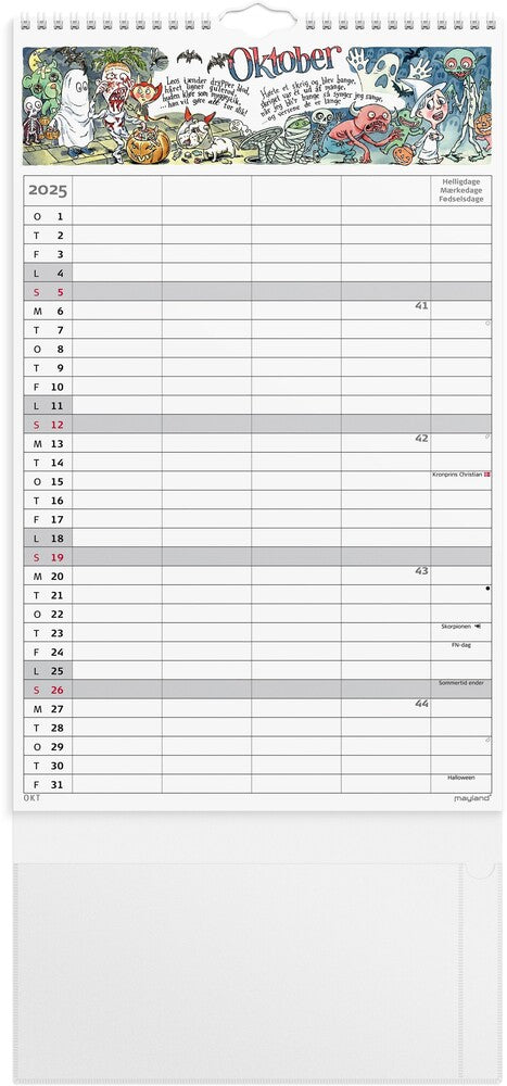 Mayland Familiekalender 2025 otto dickmeiss A3 4 personer