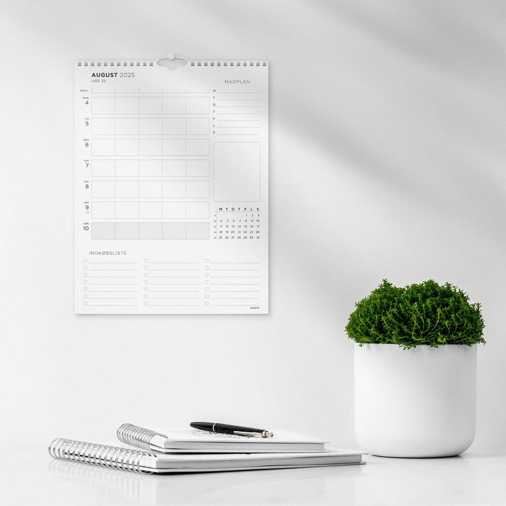 Mayland Familiekalender 2025 ugeplan m/lister