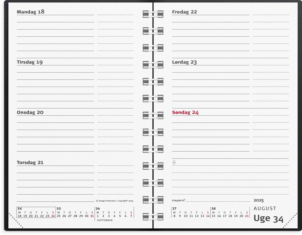 Mayland Mini planner 2025 uge vinyl sort