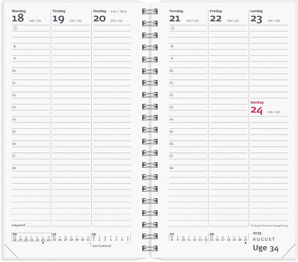 Mayland Week planner 2025 uge m/4 illu højformat