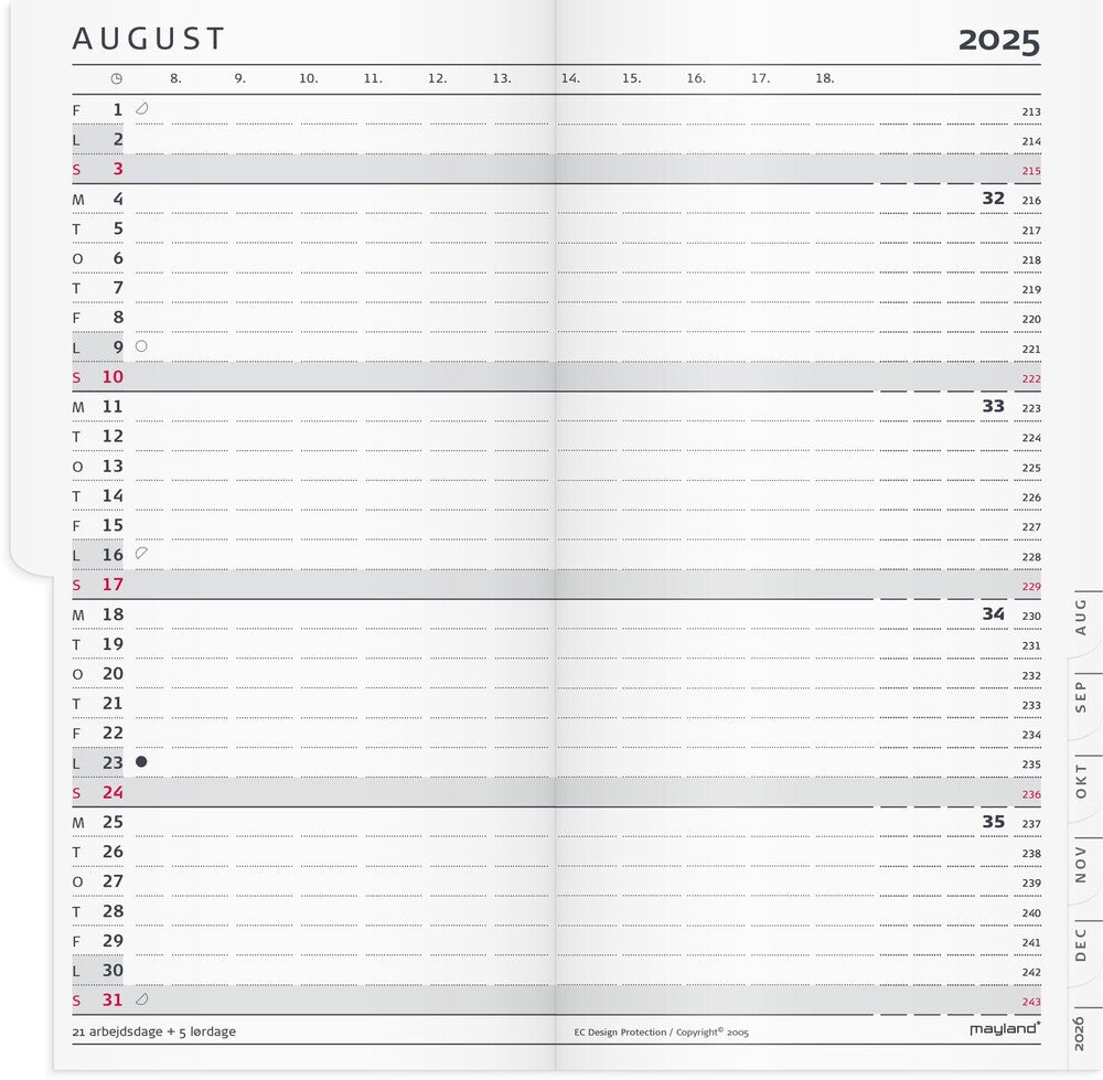 Mayland Index planner 2025 refill m/tlf register