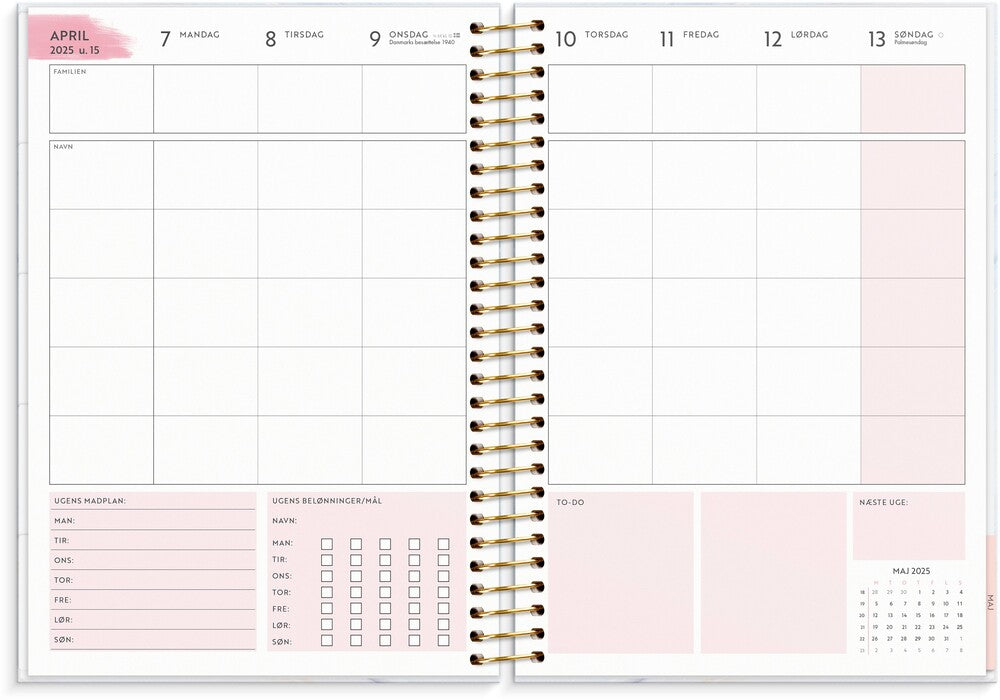 Mayland Life organizer 2025 family panner uge