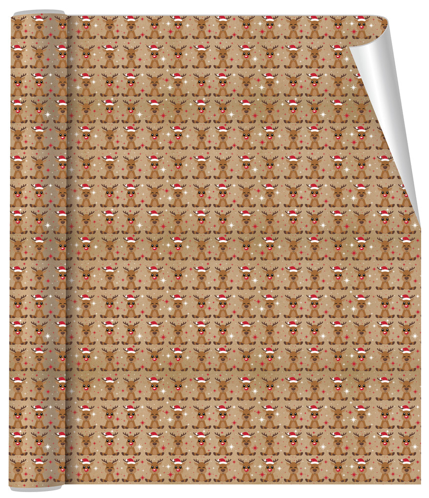 Flot kraft gavepapir 3 m x 70 cm