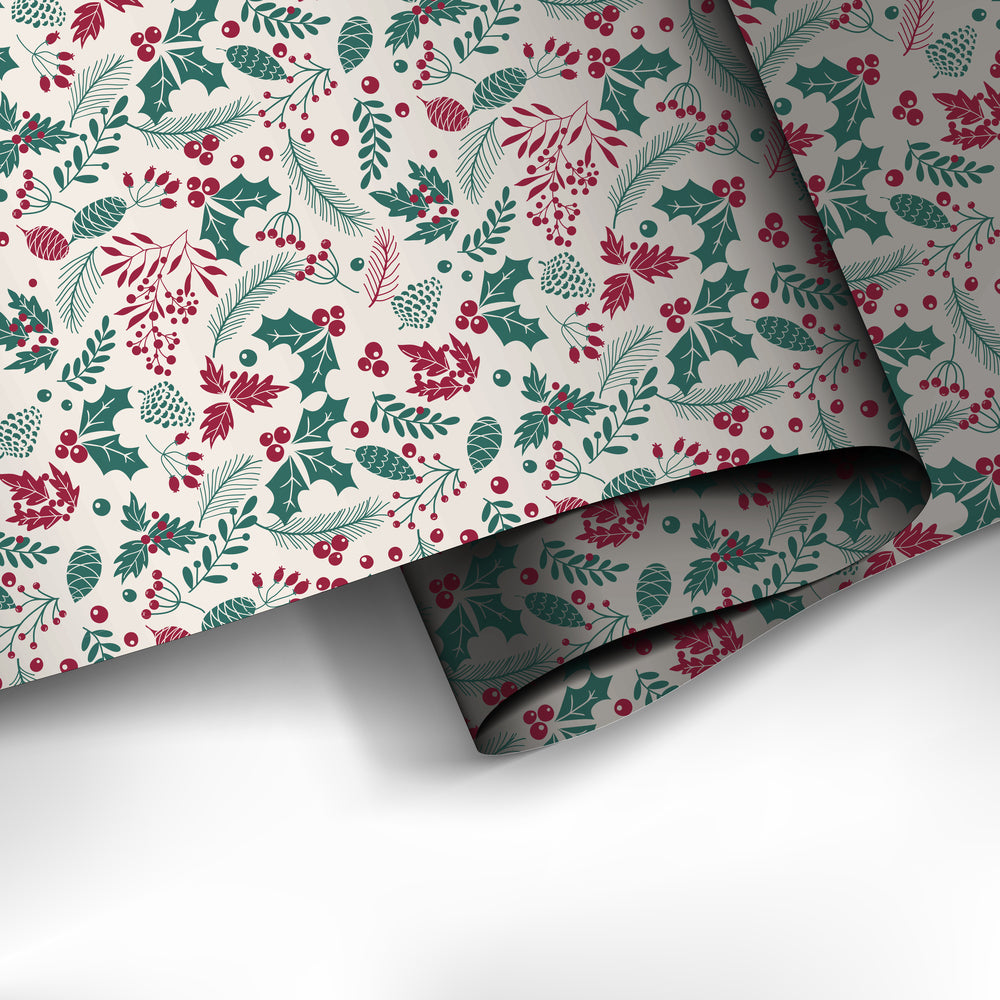 Flot gavepapir i metallic print 3 m x 70 cm