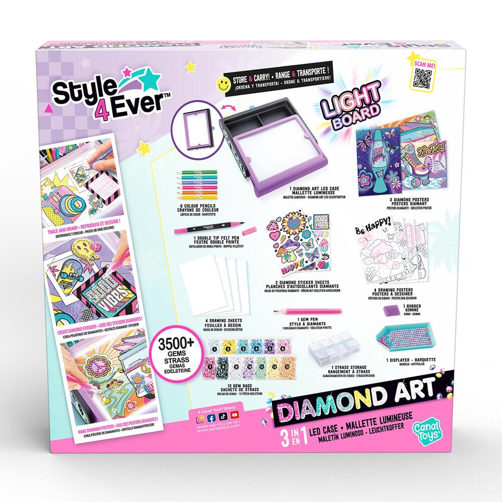 Style 4 Ever Diamond Art 3-i-1 Etui med LED-Lys