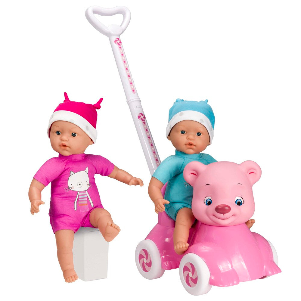 Babywalker bjørn med blød dukke
