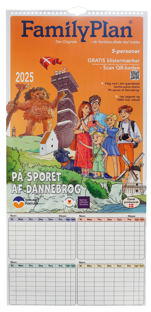 Familiekalender 2025 familyplan 5 pers.
