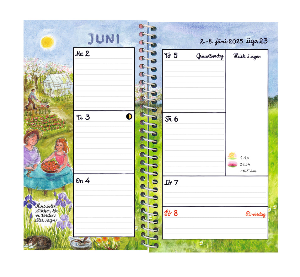 Ugekalender 9,5x17 cm 2025