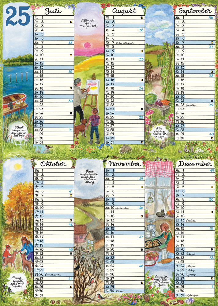 Overblikskalender A4 2025 karton