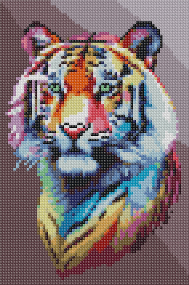 Diamond art tiger 20 x 30 cm