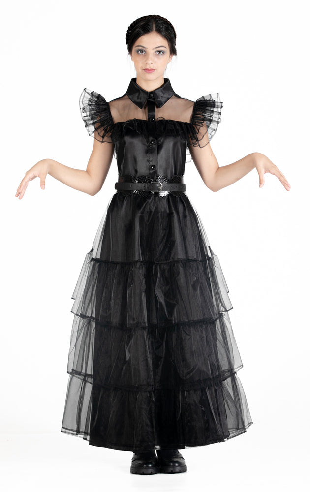 Wednesday Addams balkjole kostume str. 132 cm