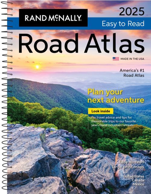 Rand McNally 2025 Easy-To-Read Midsize Road Atlas USA, Canada & Mexico