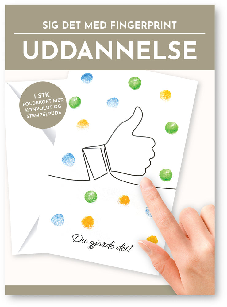 Fingerprint kort uddannelse m/konvolut og stempelpude