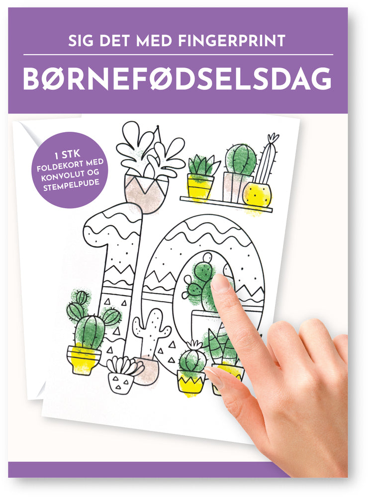 Fingerprint kort 10 år m/konvolut og stempelpude