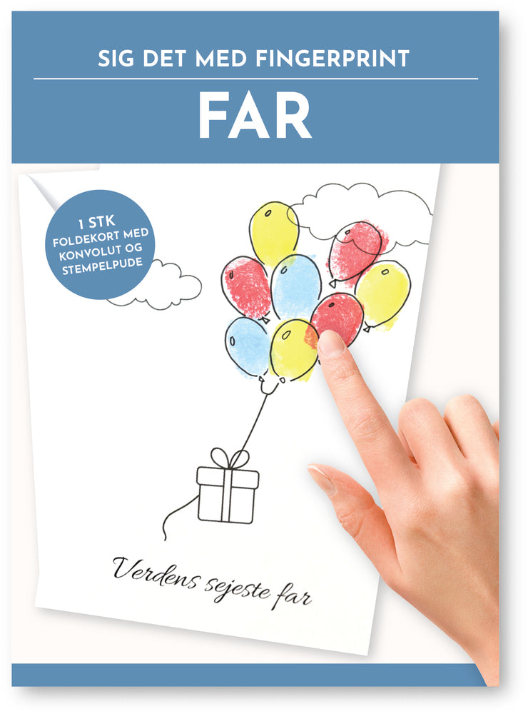 Fingerprint kort far gave m/konvolut og stempelpude