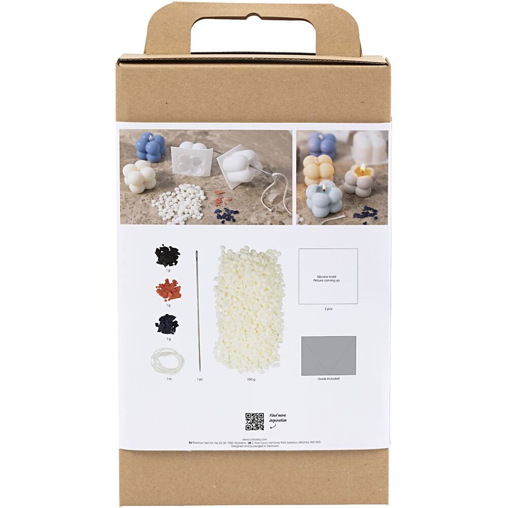 lysstøbning DIY Kit Bubble soyalys beige, lys blå, creme