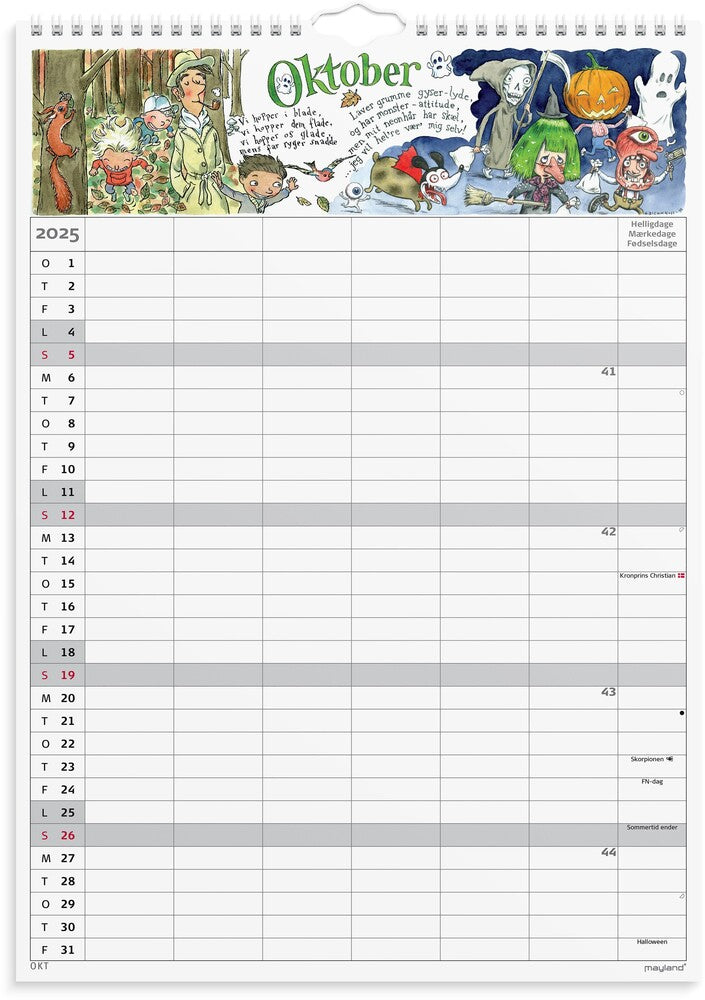 Mayland familiekalender 25/26 A3 Otto Dickmeiss 6 personer