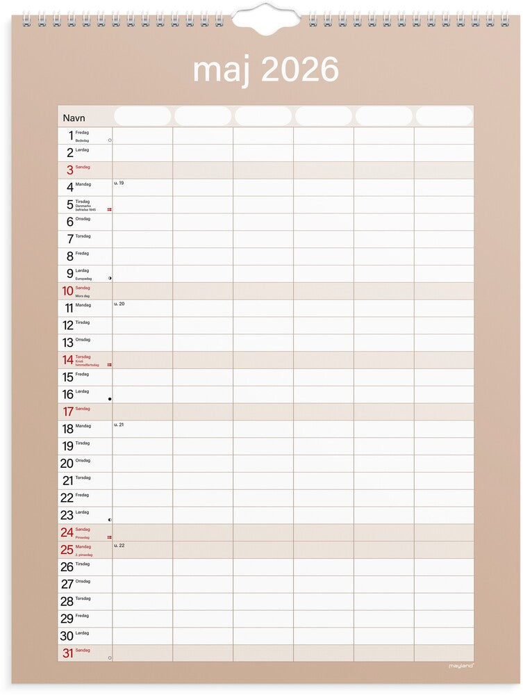Mayland familiekalender 25/26 Simply 6 personer