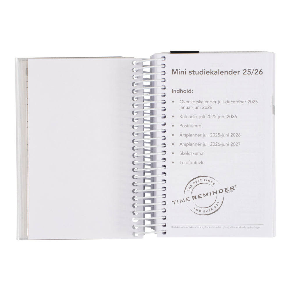 STUDIEKALENDER 2025/26 MINI 2I1 DAG M/KLAP BOGMÆRKE STICKERS
