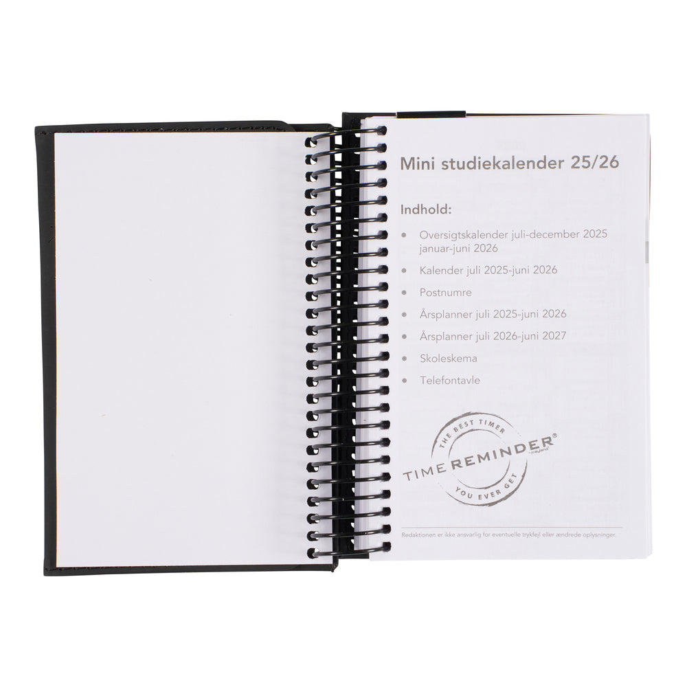 STUDIEKALENDER 2025/26 PU MINI leopard PRÆG SORT M/klap