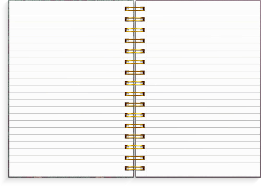 Notesbog A5 burgundy flowers KARTON 150 linjeret sider