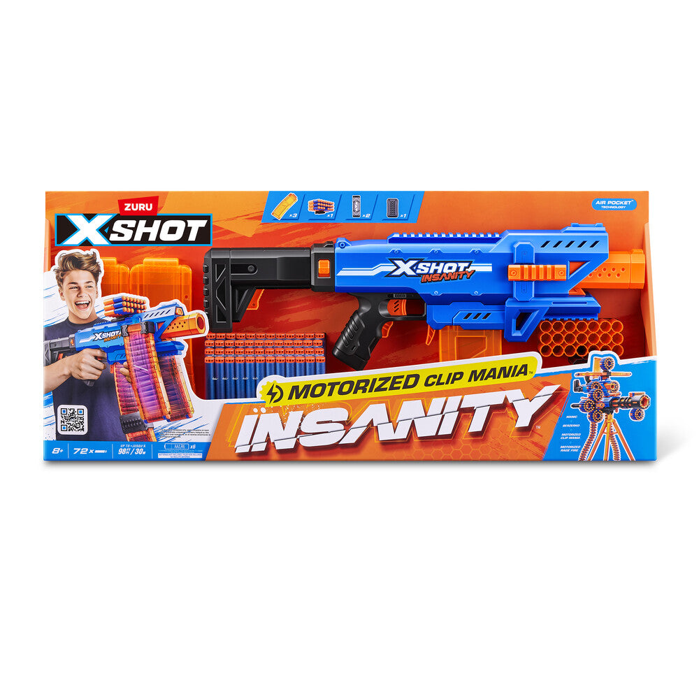 Xshot Insanity Motorised Clip Mania med 72 Darts