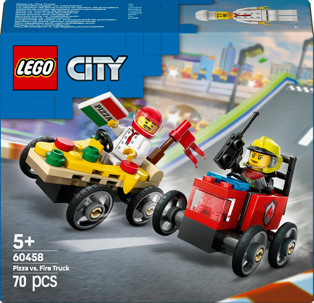 60458 LEGO City Great Vehicles Racerbilpakke – pizzabil mod brandbil