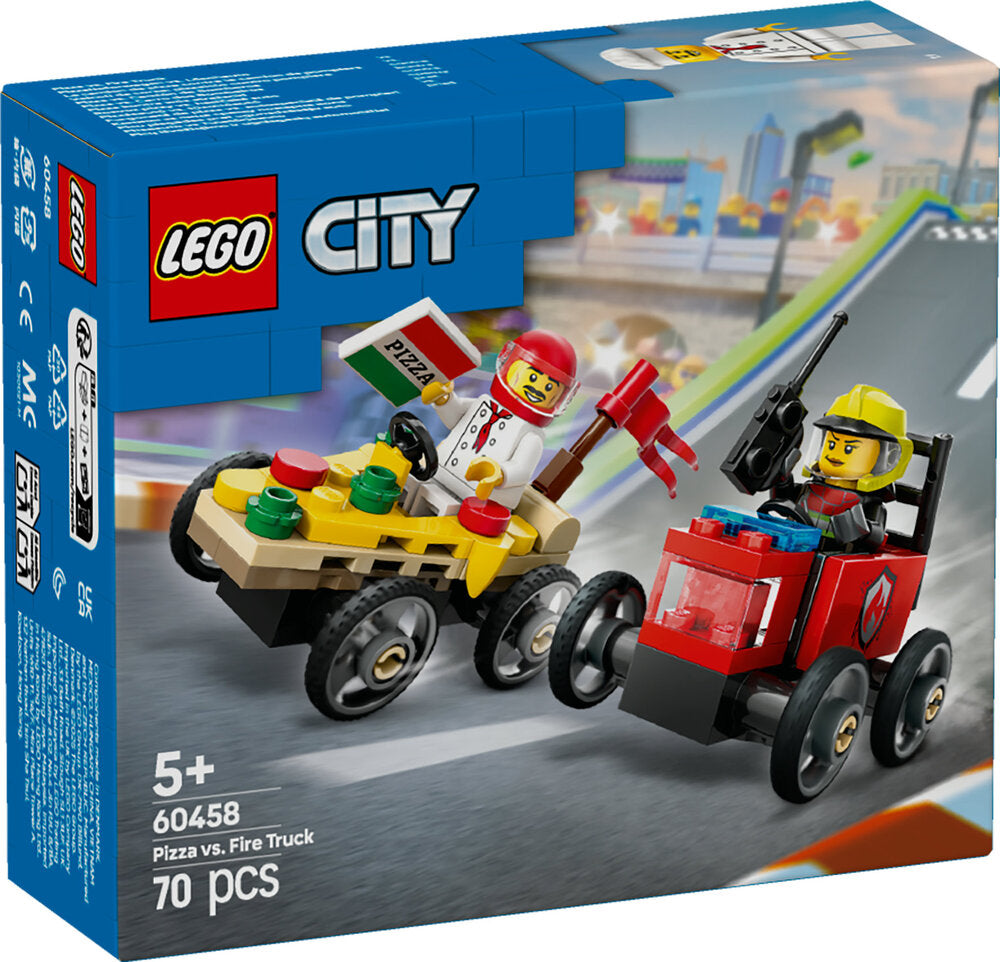 60458 LEGO City Great Vehicles Racerbilpakke – pizzabil mod brandbil