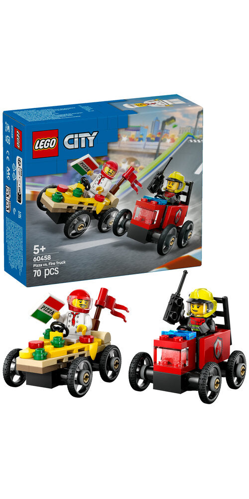 60458 LEGO City Great Vehicles Racerbilpakke – pizzabil mod brandbil