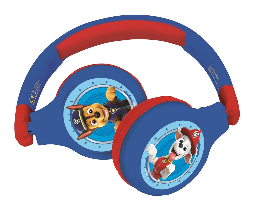 2 i 1 Bluetooth®- og kabelbaserede, sammenklappelige komforthovedtelefoner med sikker lydstyrke for børn - Paw Patrol