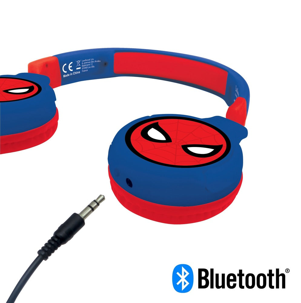 2 i 1 Bluetooth®- og kablede komfort- og foldbare hovedtelefoner med sikker lydstyrke for børn - Spider-Man