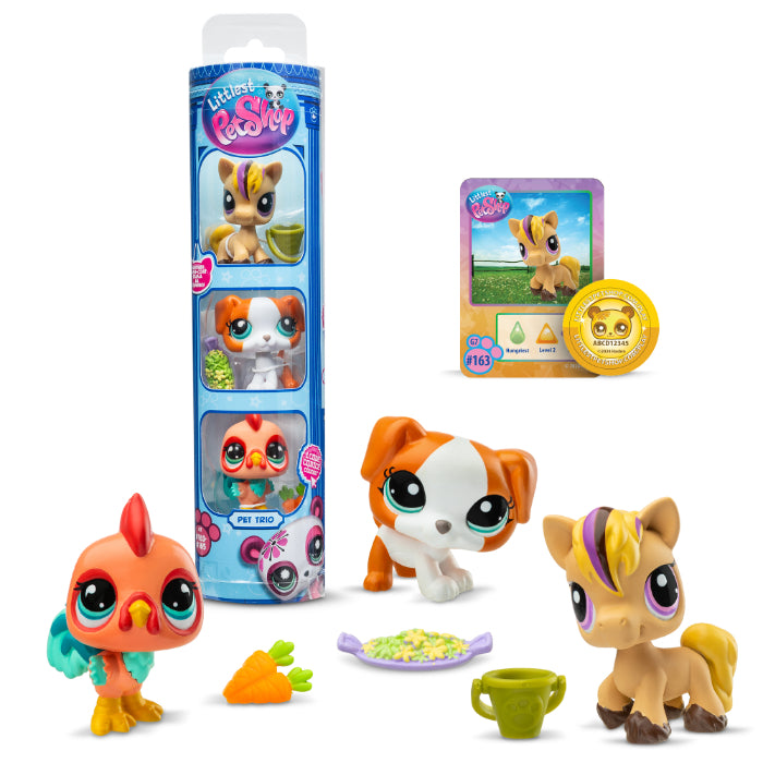LITTLEST PET SHOP PET TRIO IN TUBE ASST
