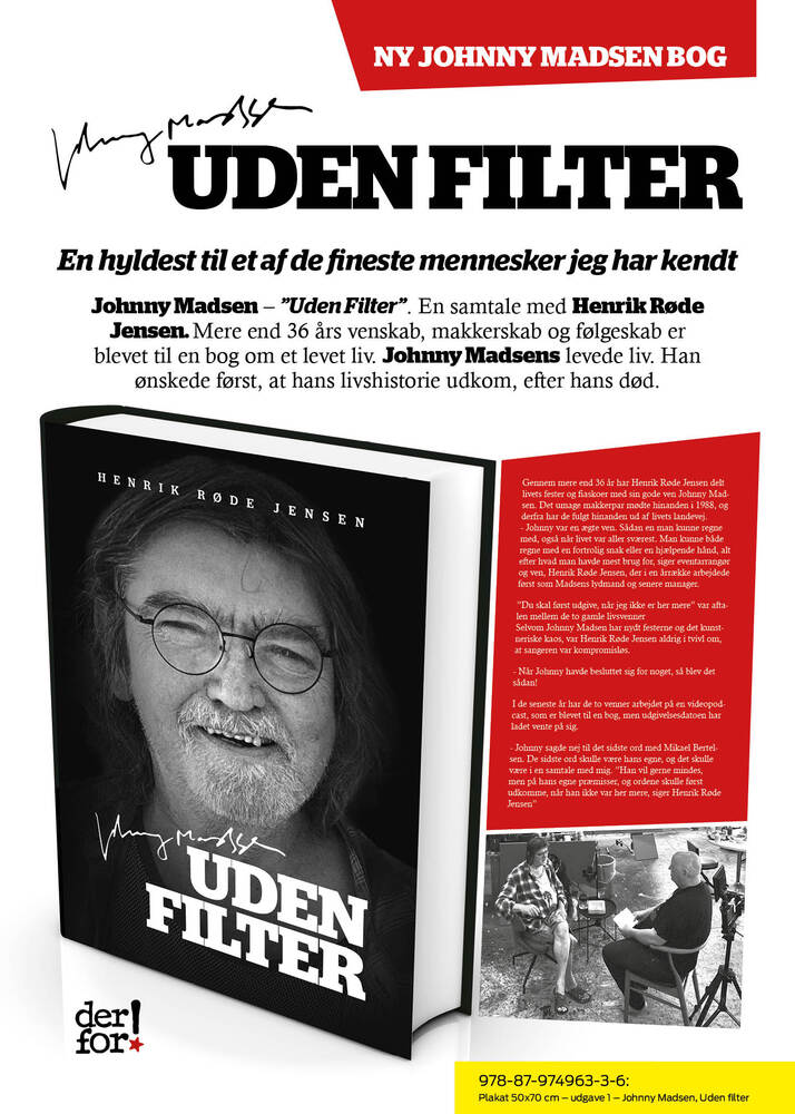 Plakat 50x70 cm - udgave 1 - Johnny Madsen, Uden filter