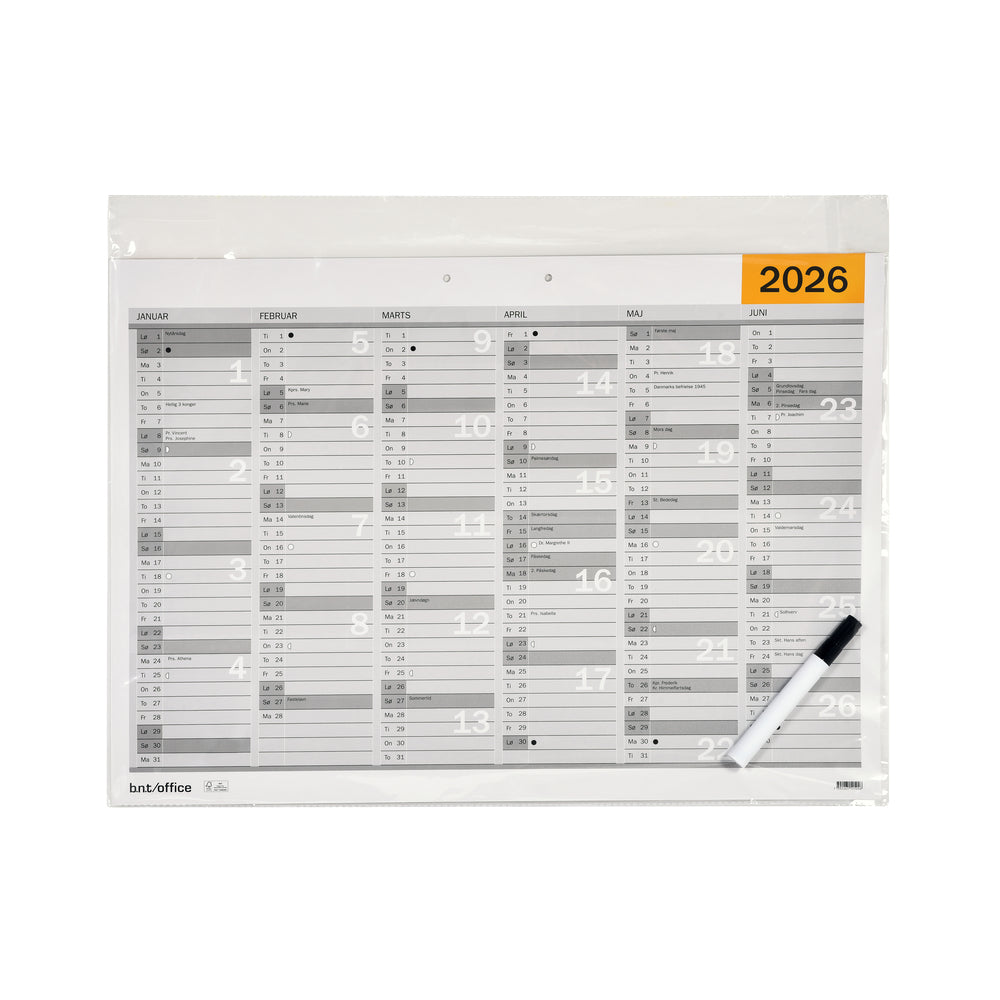 A2 WHITEBOARD Vægkalender 2026