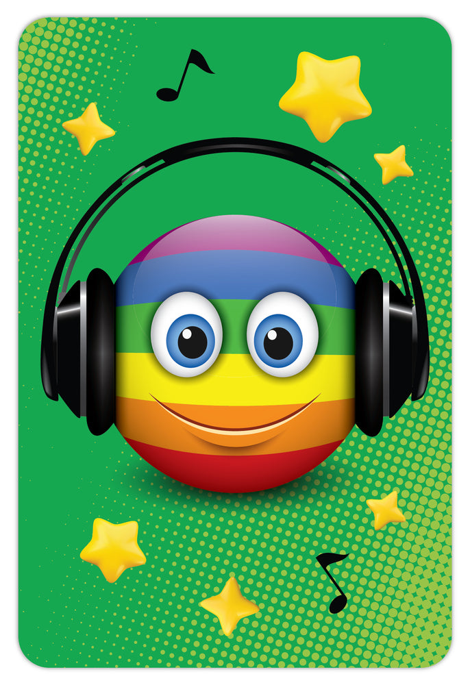 Diamond art smiley/regnbue med høretelefon 10 x 15 cm