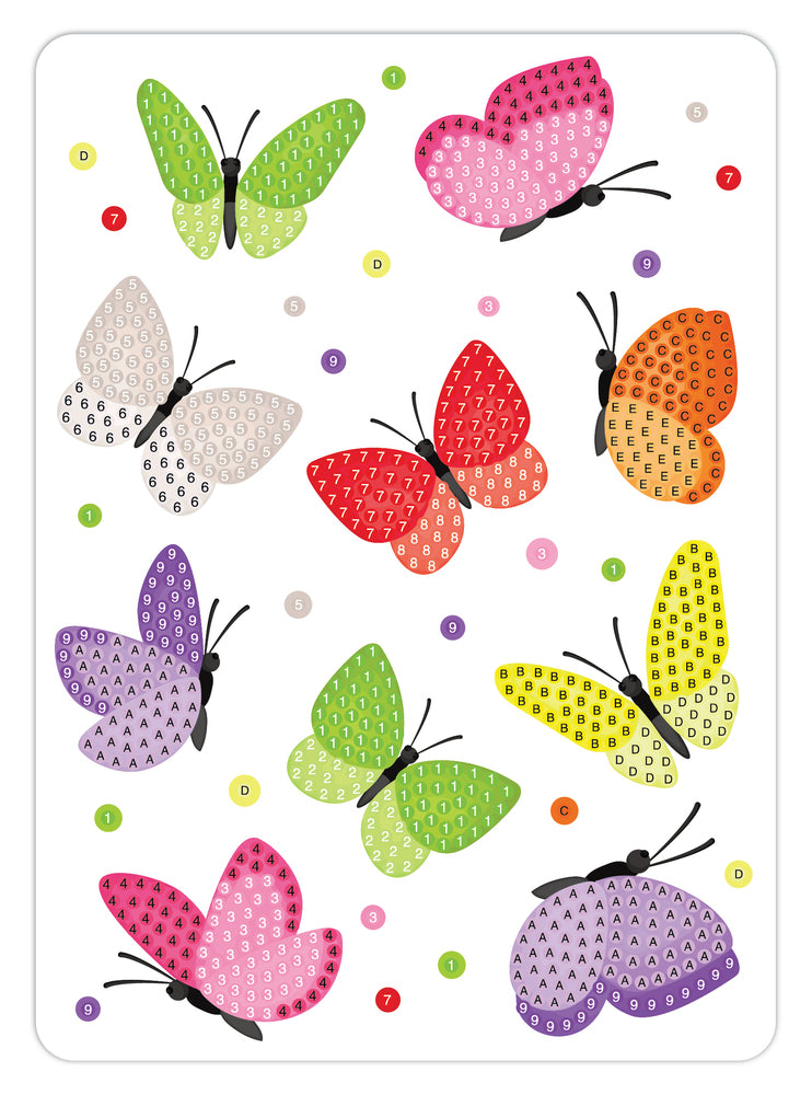 Diamond art sommerfugle farvede 13 x 18 cm