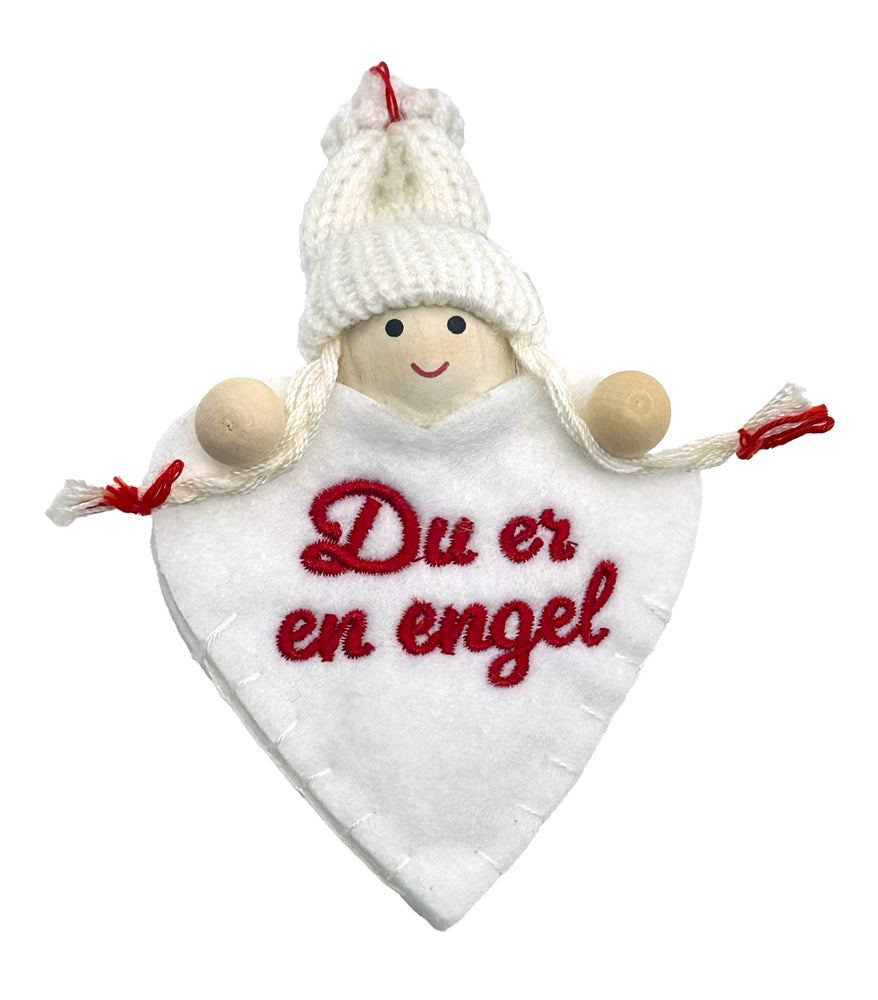 Nisse i filt m/strikhue m/tekst asst