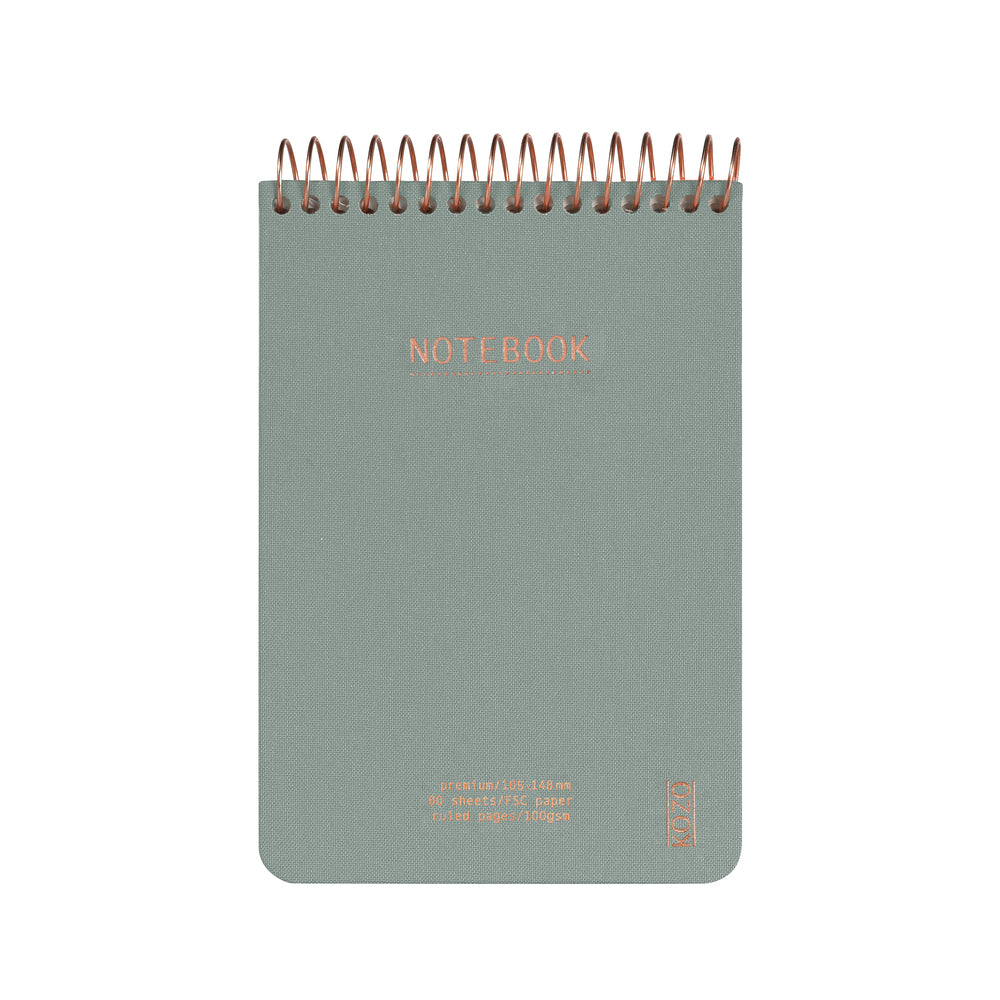 Notesbog KOZO A6 aloe vera linjeret