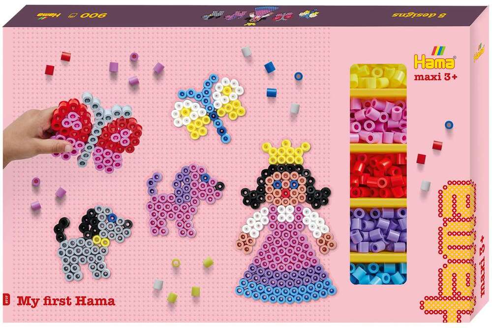 D1 Hama maxi gigant gaveæske m/900 perler+3 plader