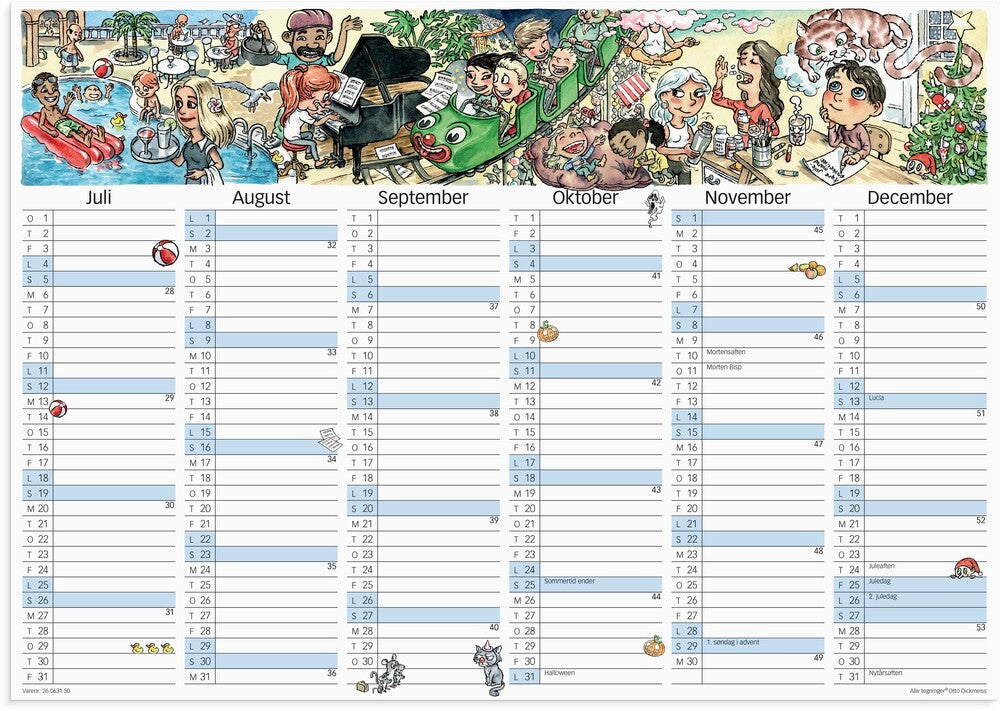 Vægkalender 2026 otto dickmeiss a3